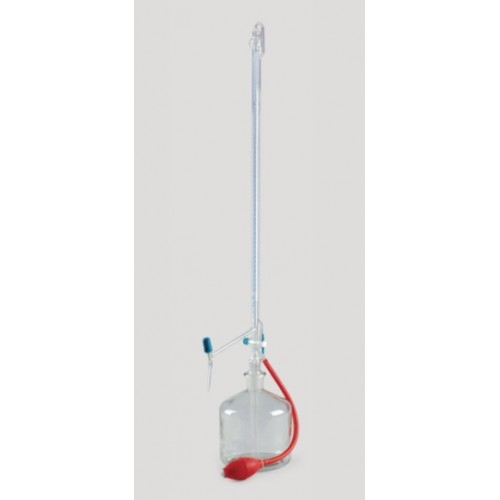 Biureta automata Pellet, 10 ml, Clasa AS cu dunga Schellbach, robinet PTFE - Isolab